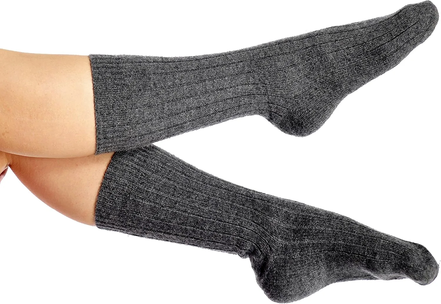 Cashmere Boutique 100% Pure Unisex Cashmere Socks – Daily Wear, Lightweight, Soft, Warm and Comfortable Ribbed Socks