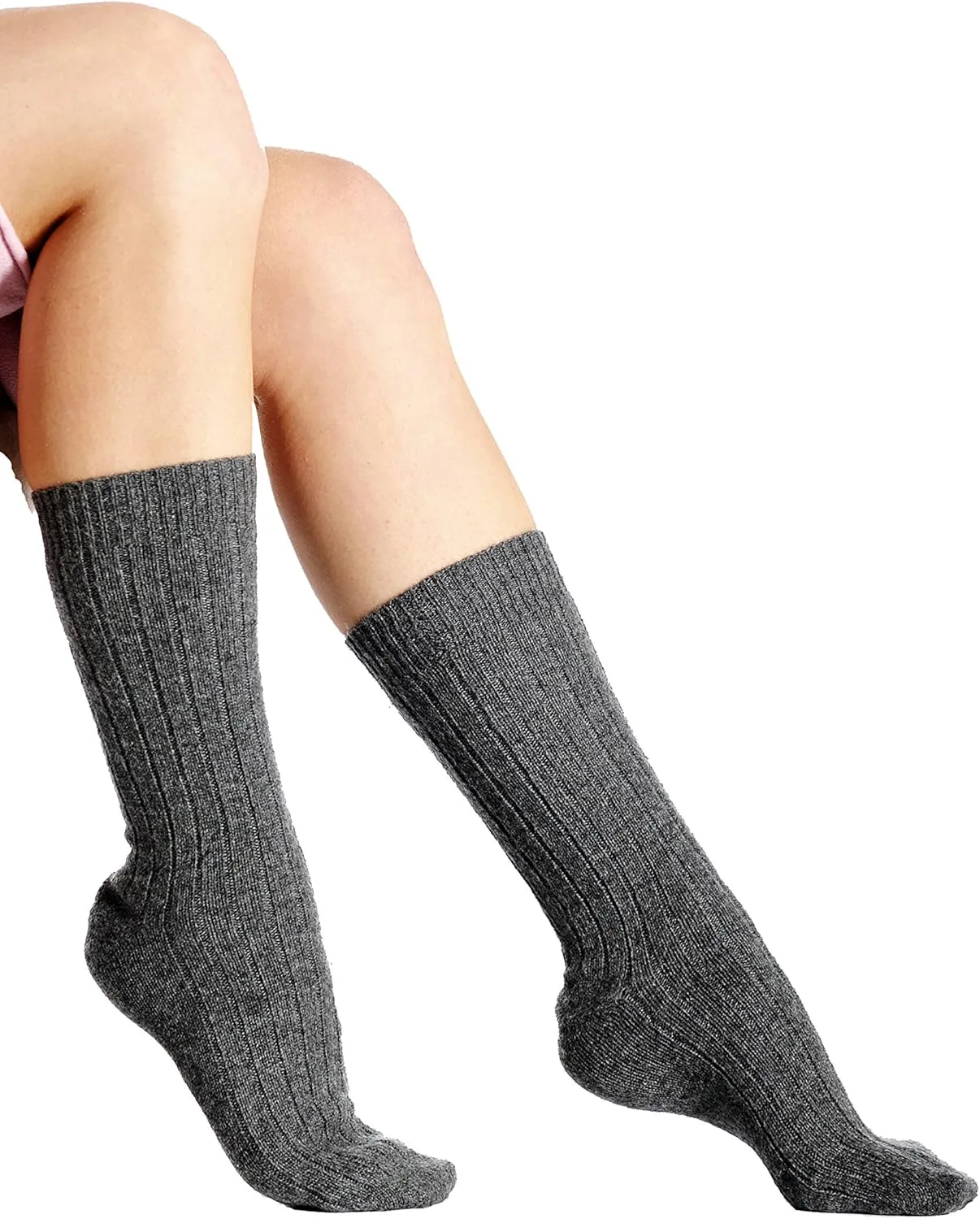 Cashmere Boutique 100% Pure Unisex Cashmere Socks – Daily Wear, Lightweight, Soft, Warm and Comfortable Ribbed Socks