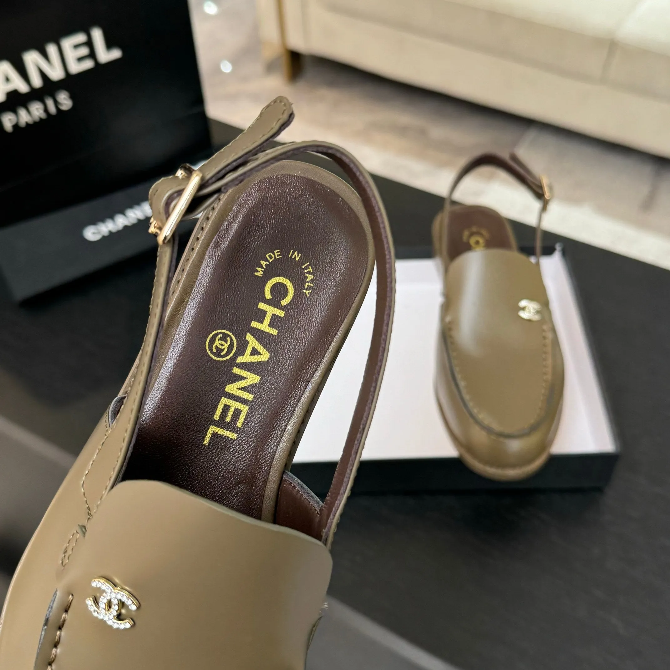 CC 25C Slingback Loafer Bronze Olive Patent Leather