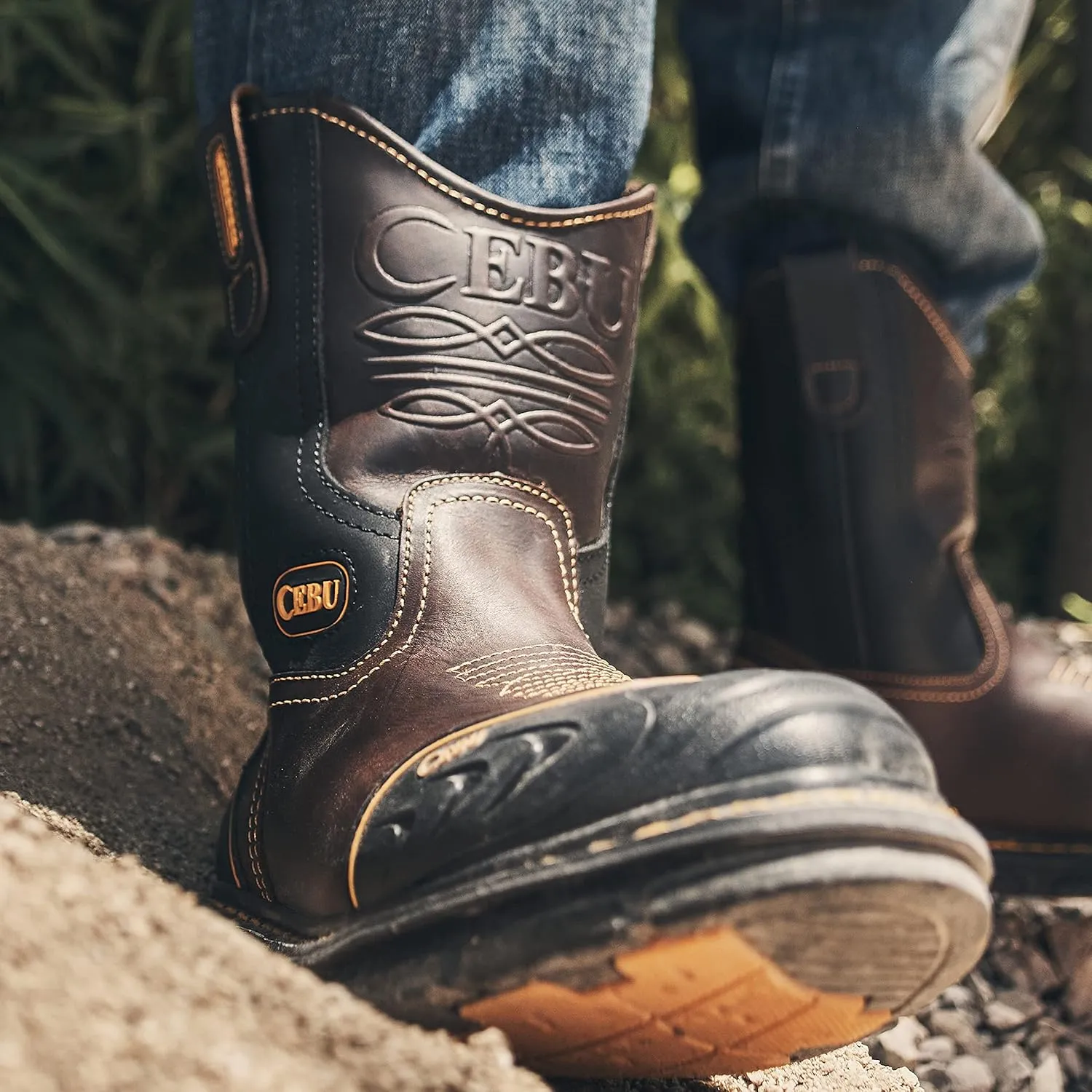 CEBU | Farmer Boots | Work Boots for Men | Handcrafted | Shark Shield Technology | For Professional Jobs | Brown