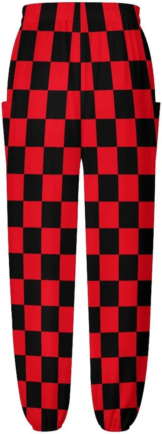 Checkerboard Grid Yoga Bloomers Womens Hippie Harem Pant Lantern Pants Elastic Gym Yoga Trousers Loose Casual Slacks