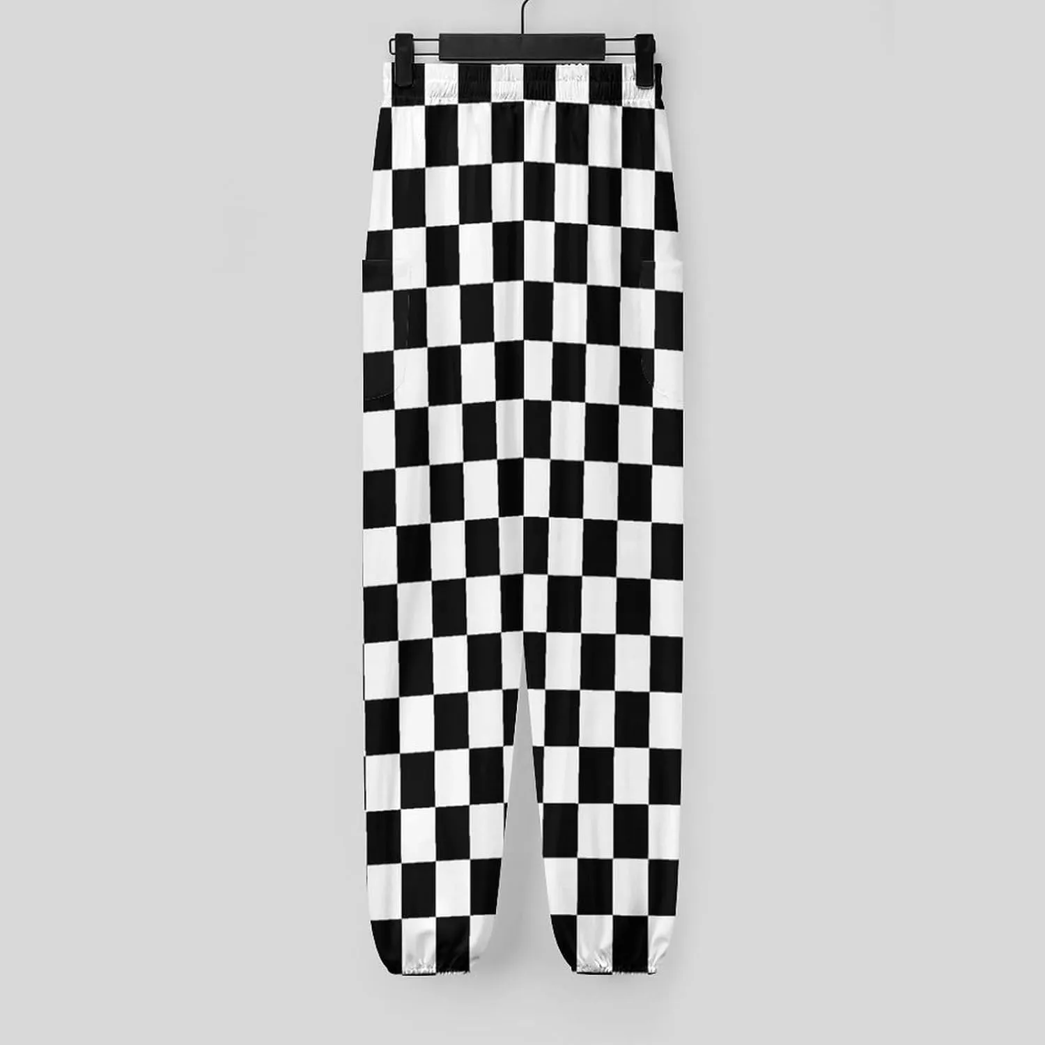 Checkerboard Grid Yoga Bloomers Womens Hippie Harem Pant Lantern Pants Elastic Gym Yoga Trousers Loose Casual Slacks