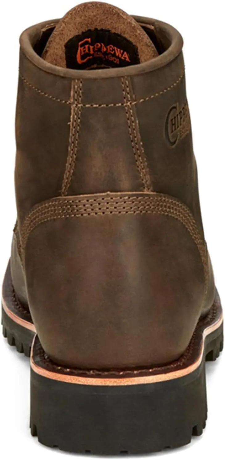 Chippewa Men's Classic 2.0 6" Steel Toe Lace Up Work Boot - Slip-Resistant, Safety Toe Boots for Men