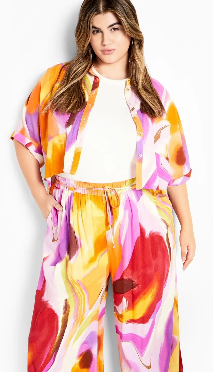 City Chic Women's Plus Size Pant - Esme Print