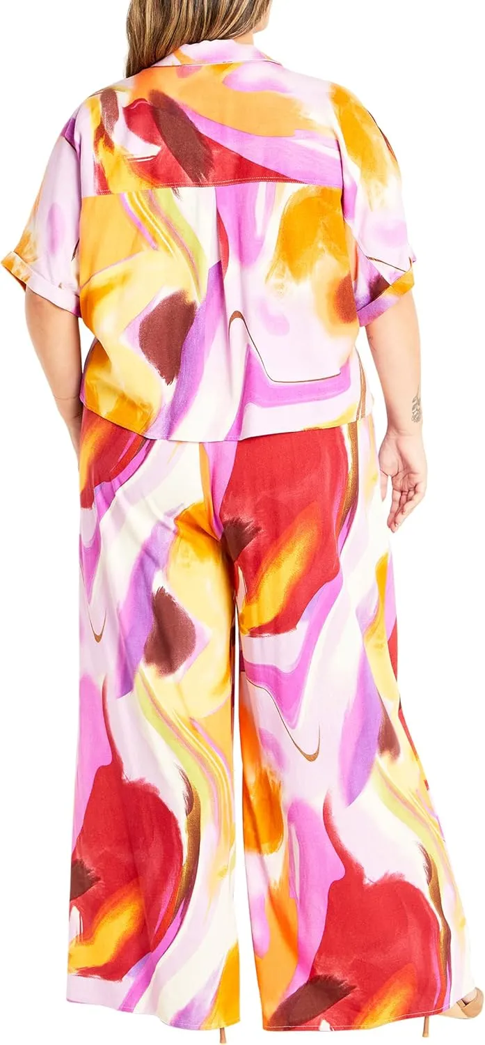City Chic Women's Plus Size Pant - Esme Print