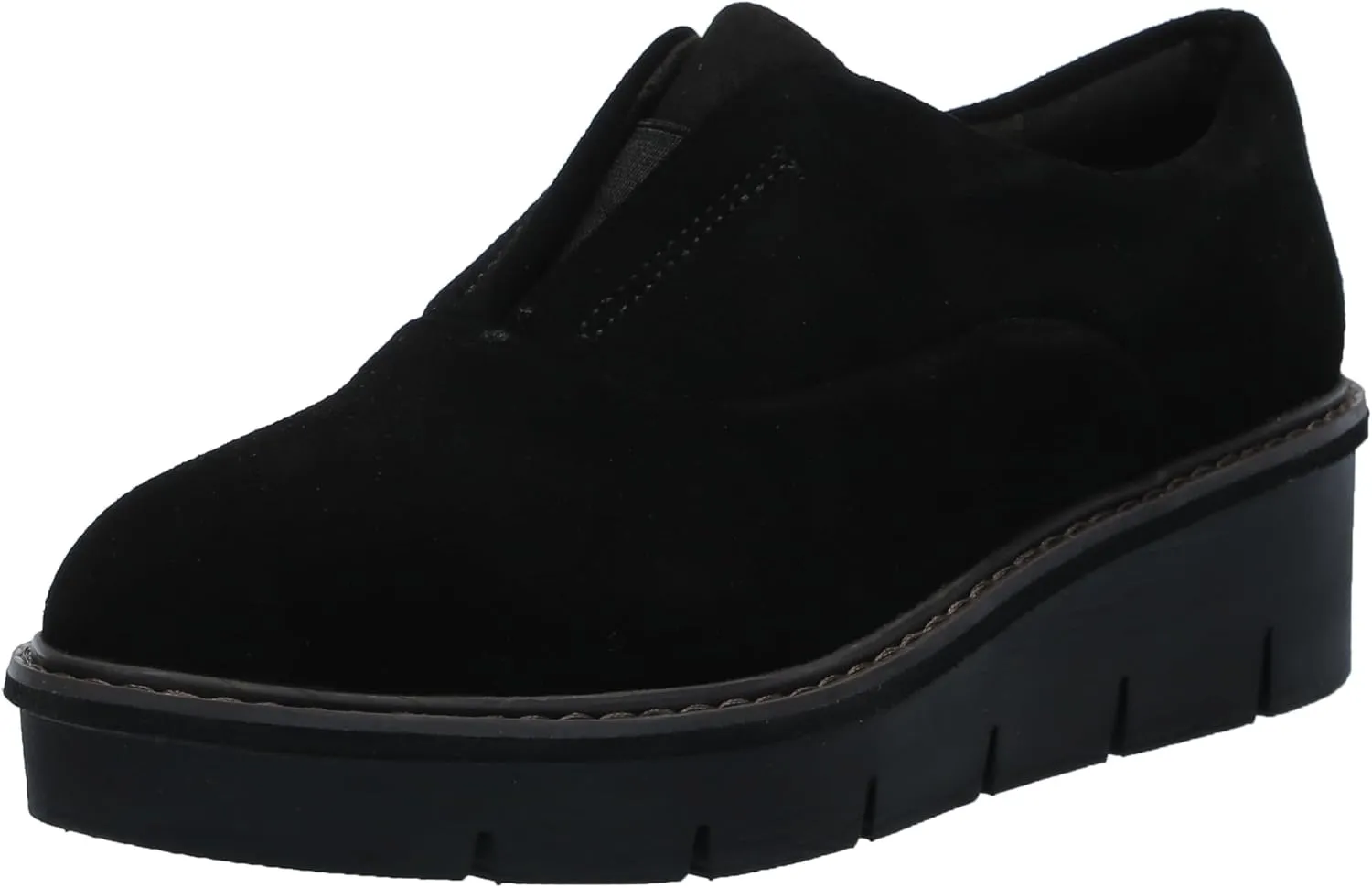 Clarks Women's Airabell Sky Loafer, Black Suede, 6