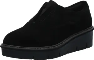 Clarks Women's Airabell Sky Loafer, Black Suede, 6