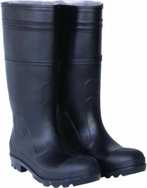 CLC Custom Leathercraft Rain Wear R24012 Over the Sock Black PVC Rain Boot, With Steel Toe, Size 12