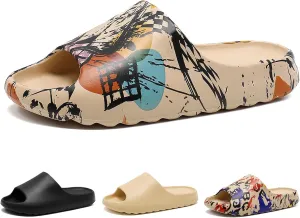Cloud Slides for Women and Men, Comfort Platform Lightweight Slippers Slides, Unisex Foam Shower House Slippers, Summer Open Toe Sandals for Indoor and Outdoor