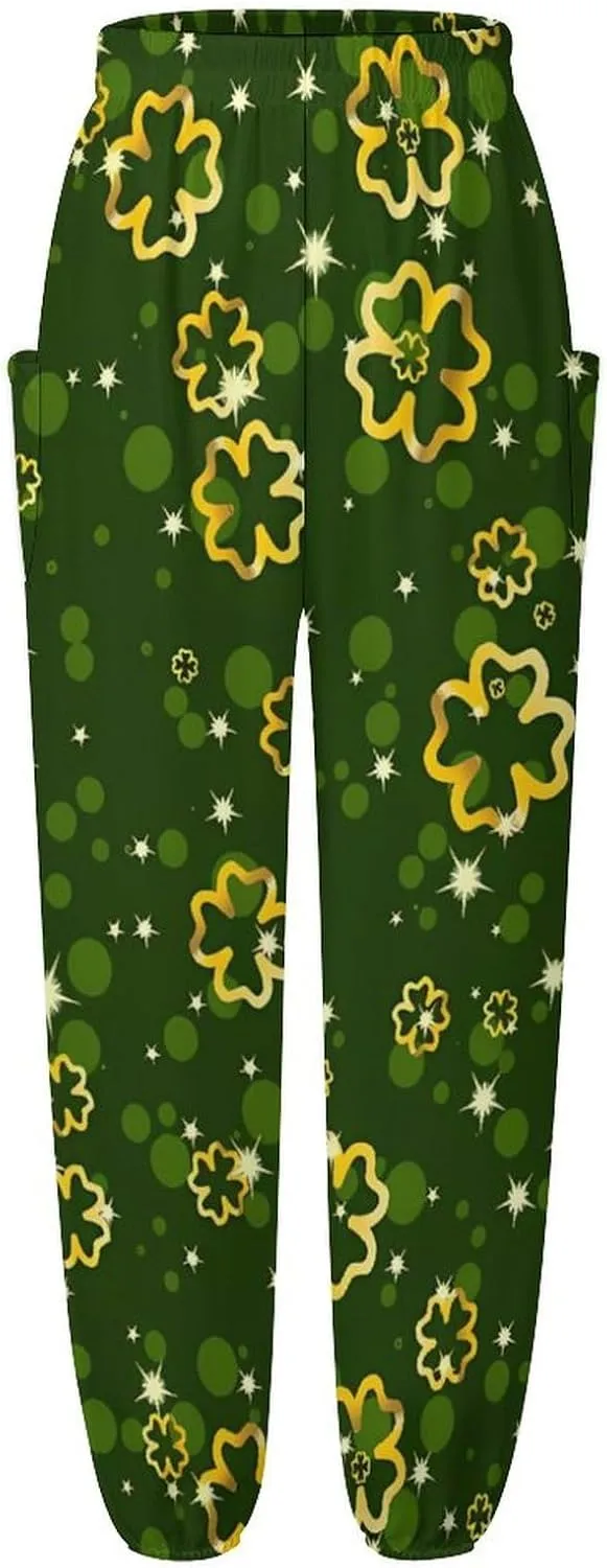 Clover Pattern Yoga Bloomers Women Hippie Harem Pant Lantern Pants Elastic Gym Long Pants Loose Casual Sweatpants