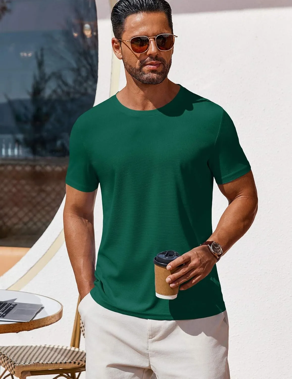 COOFANDY Men's T Shirt Short Sleeve Crew Neck T-Shirt Casual Summer Classic Basic Tee Shirts