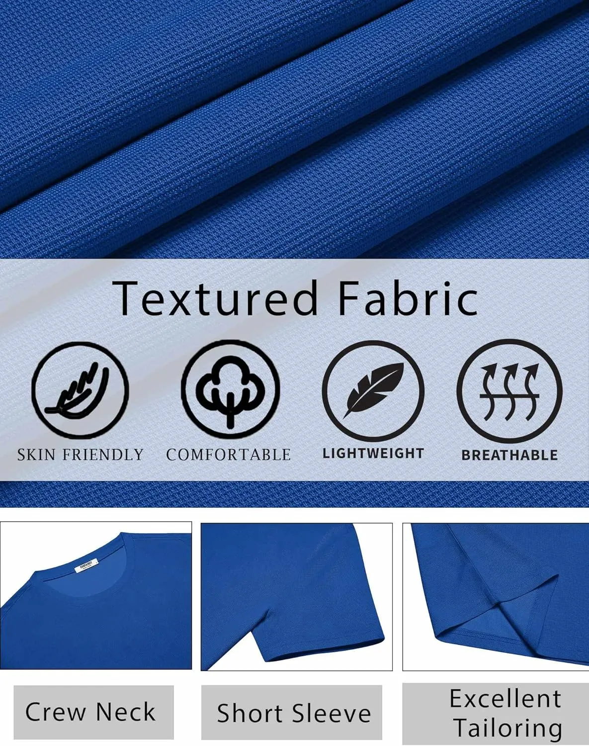 COOFANDY Men's T Shirt Short Sleeve Crew Neck T-Shirt Casual Summer Classic Basic Tee Shirts