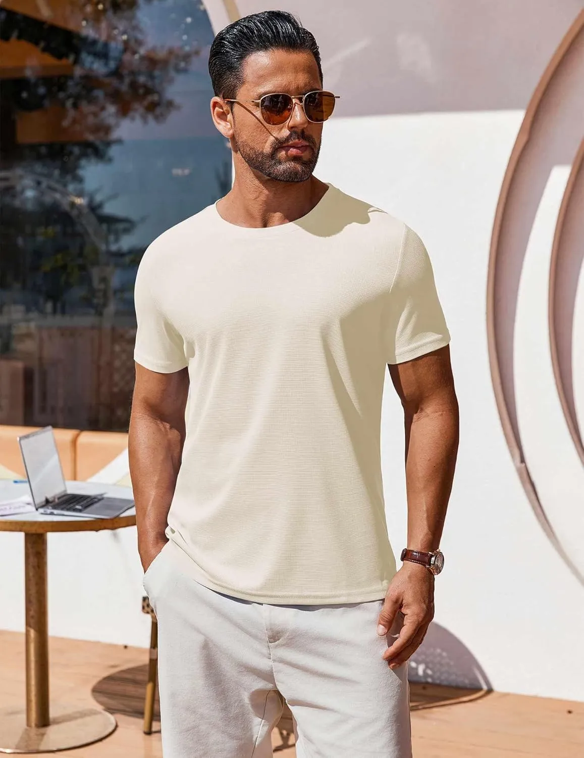 COOFANDY Men's T Shirt Short Sleeve Crew Neck T-Shirt Casual Summer Classic Basic Tee Shirts