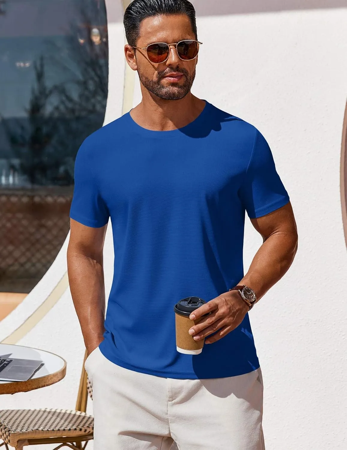 COOFANDY Men's T Shirt Short Sleeve Crew Neck T-Shirt Casual Summer Classic Basic Tee Shirts