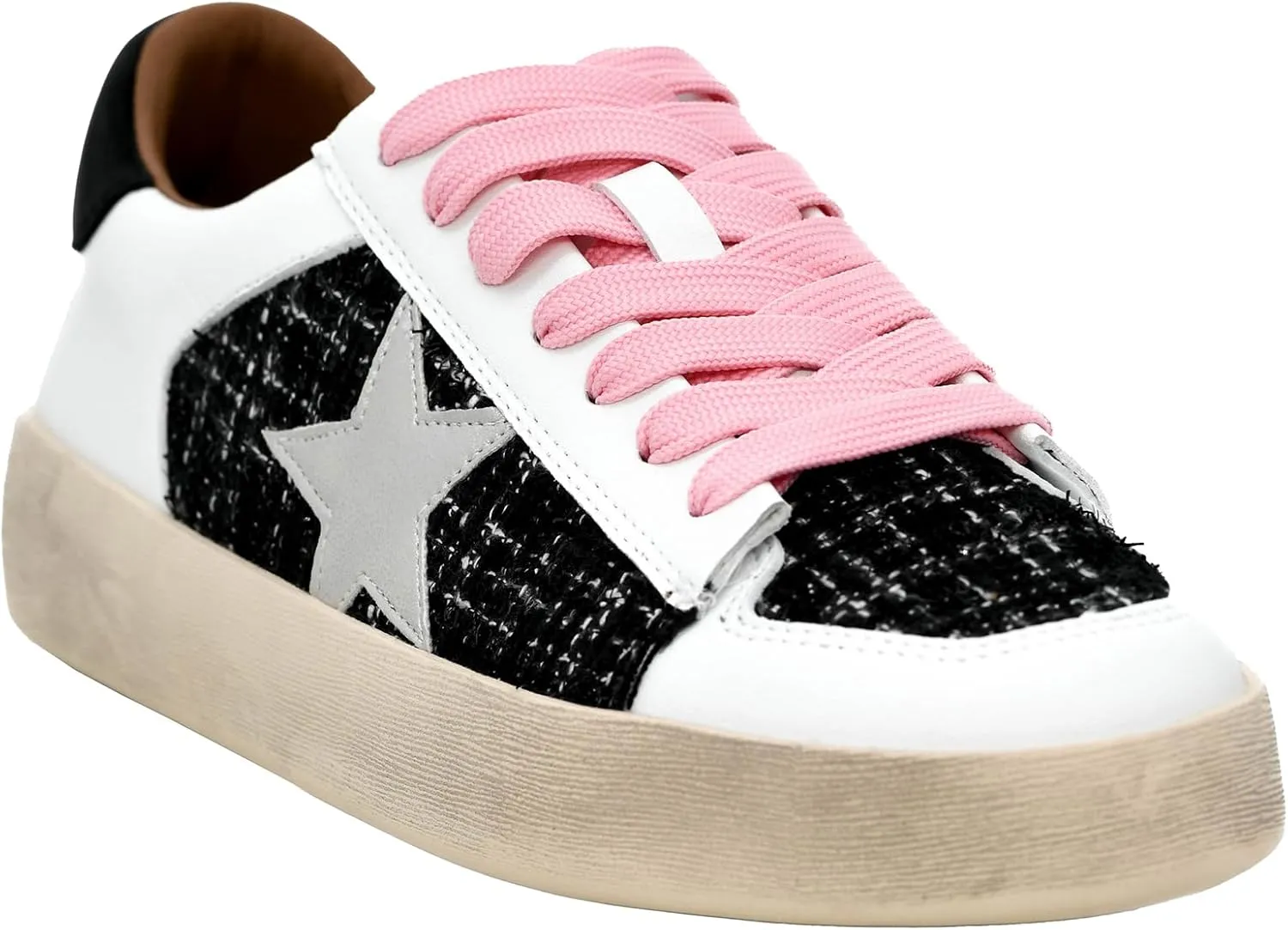 Corkys Footwear Hey Girl Womens Another Round Fashion Sneakers - Featuring a Star Patch and Studs On The Side, Lace-up Detail, and A Cushioned Footbed for All-Day Wear