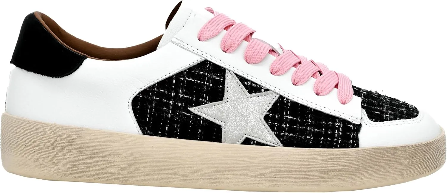 Corkys Footwear Hey Girl Womens Another Round Fashion Sneakers - Featuring a Star Patch and Studs On The Side, Lace-up Detail, and A Cushioned Footbed for All-Day Wear