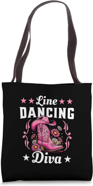 Country Western Rodeo Cowgirl Boots Line Dancing Diva Tote Bag