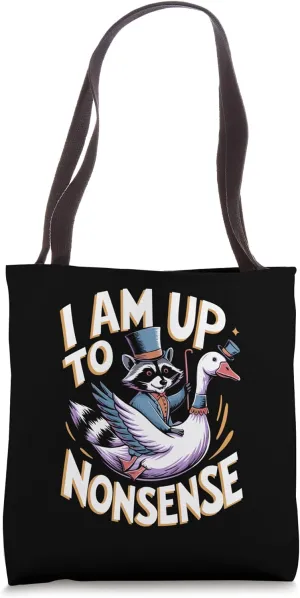 Cowboy Raccoon Riding Goose Funny Meme Tote Bag