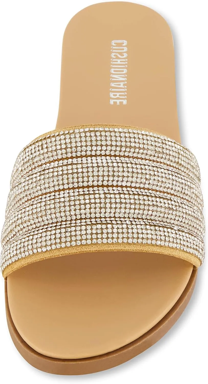 CUSHIONAIRE Women's Millie rhinestone slide sandal