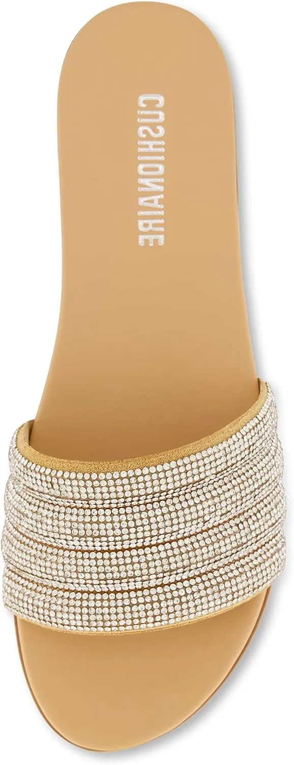 CUSHIONAIRE Women's Millie rhinestone slide sandal