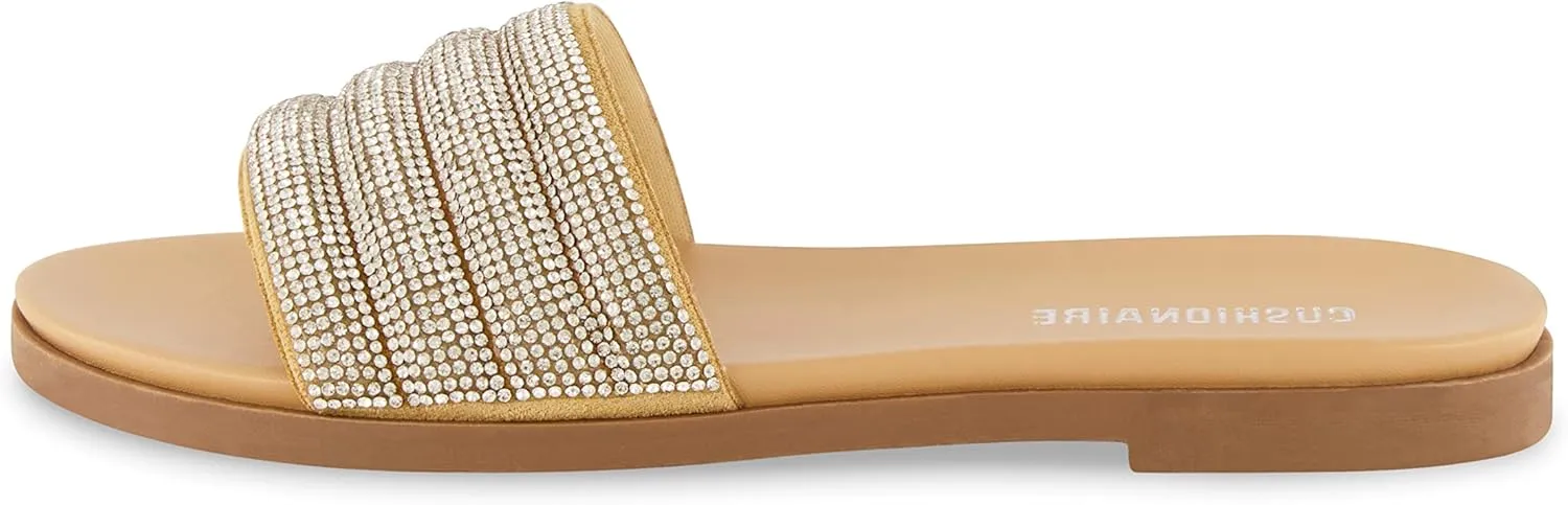 CUSHIONAIRE Women's Millie rhinestone slide sandal
