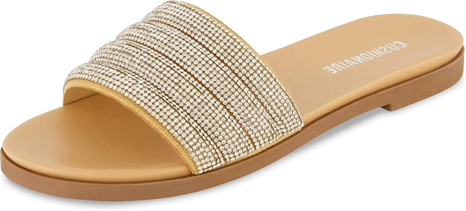 CUSHIONAIRE Women's Millie rhinestone slide sandal