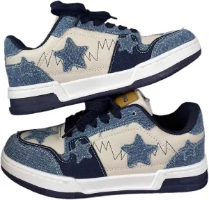 Cute Kawaii Star Shoes Chunky Platform Non Slip Lightweight Kawaii Y2K Pretty Pastel Retro Trendy Training Sneakers for Women Girls Streetwear Skateboarding Casual Everyday Outfits
