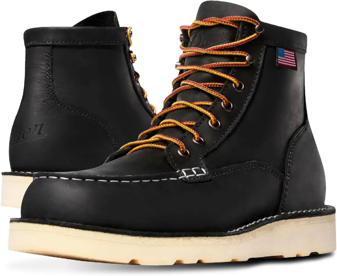 Danner 6” Bull Run Moc Toe Work Boots for Men - Oiled Full-Grain Leather Upper with Non Slip Wedge Outsole and 3-Density Cushion Footbed, EH Resistant