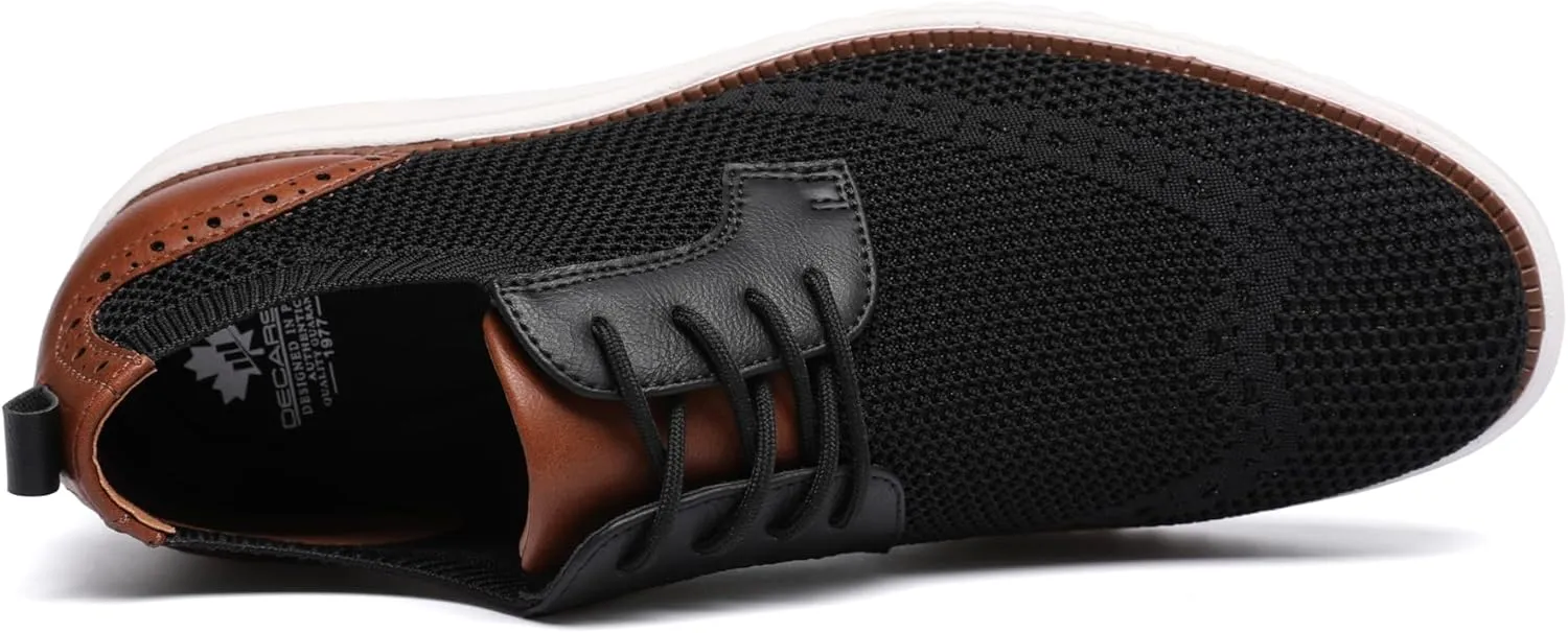 DECARSDZ Men's Casual Oxfords Shoes Breathable Knit Leisure Mesh Sneakers Lace-Up Lightweight Walking Fashion Sneaker