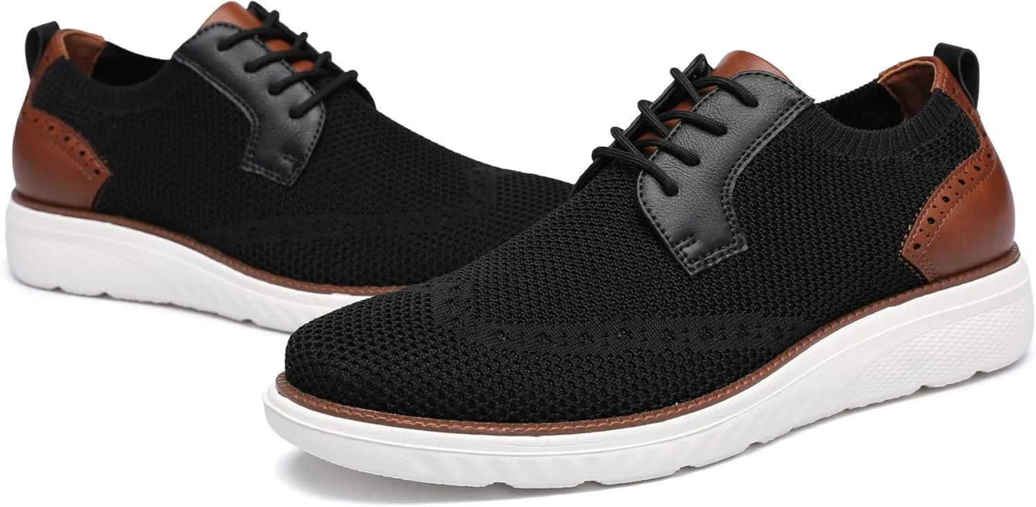 DECARSDZ Men's Casual Oxfords Shoes Breathable Knit Leisure Mesh Sneakers Lace-Up Lightweight Walking Fashion Sneaker
