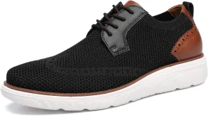 DECARSDZ Men's Casual Oxfords Shoes Breathable Knit Leisure Mesh Sneakers Lace-Up Lightweight Walking Fashion Sneaker