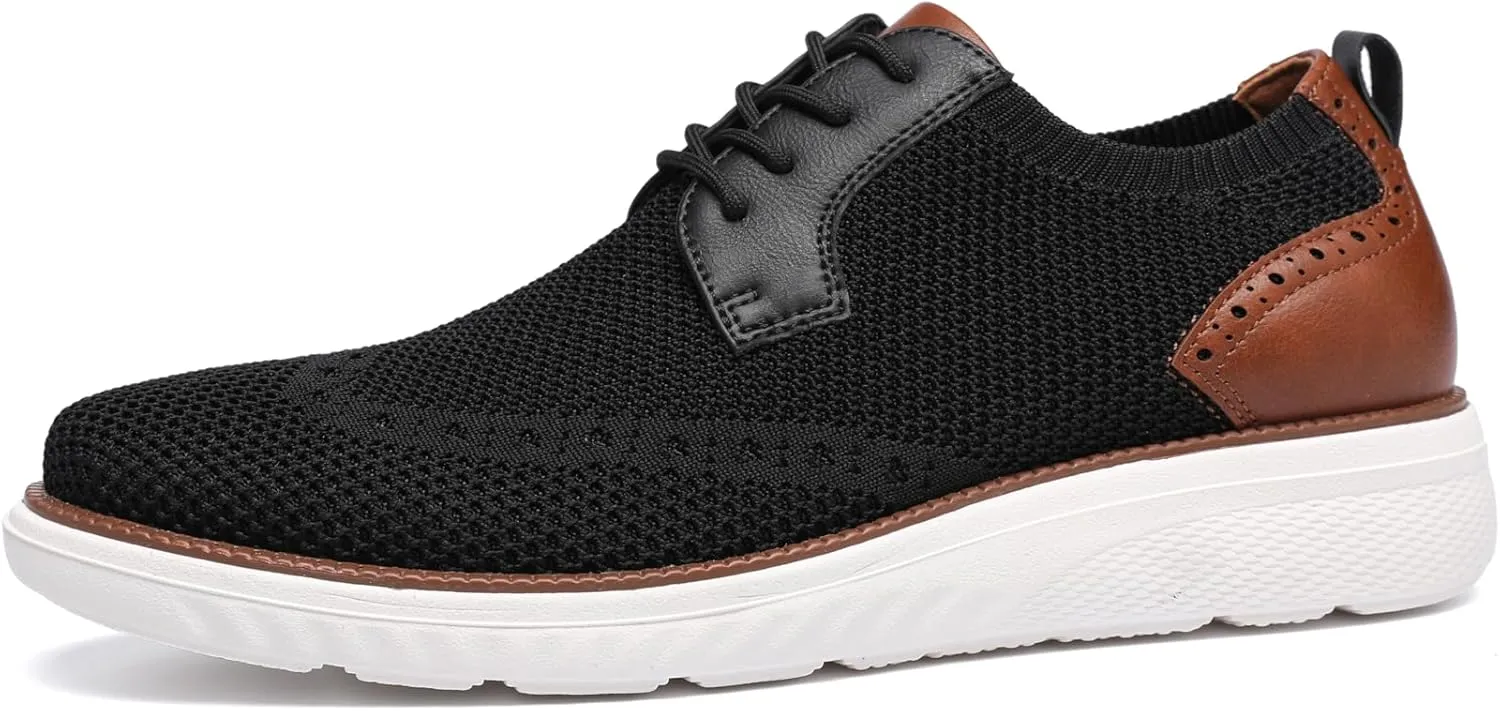 DECARSDZ Men's Casual Oxfords Shoes Breathable Knit Leisure Mesh Sneakers Lace-Up Lightweight Walking Fashion Sneaker
