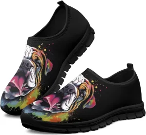 Dog Print Slip on Loafers for Women Anti-Skid Running Sneakers No Laces Breathable Sport Shoes
