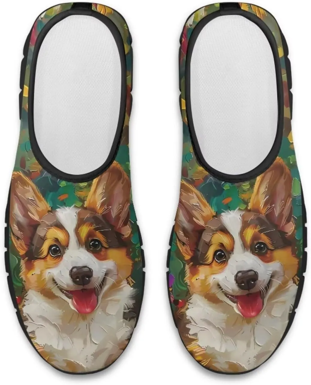 Dog Print Slip on Loafers for Women Anti-Skid Running Sneakers No Laces Breathable Sport Shoes