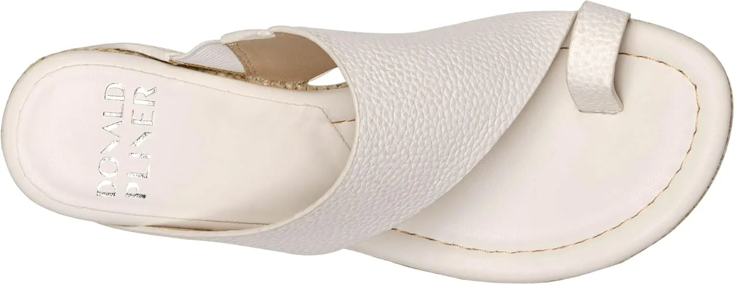 Donald J Pliner Women's Gyer Sandal – Distressed Metallic Leather Upper Wedge