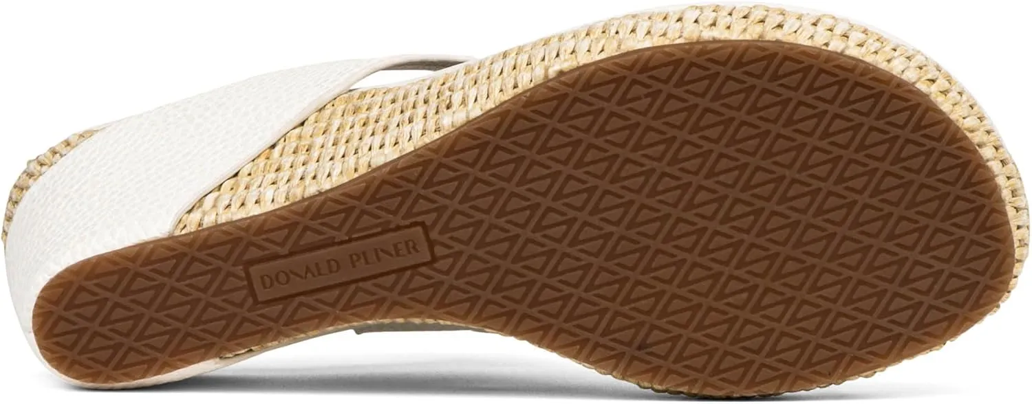 Donald J Pliner Women's Gyer Sandal – Distressed Metallic Leather Upper Wedge