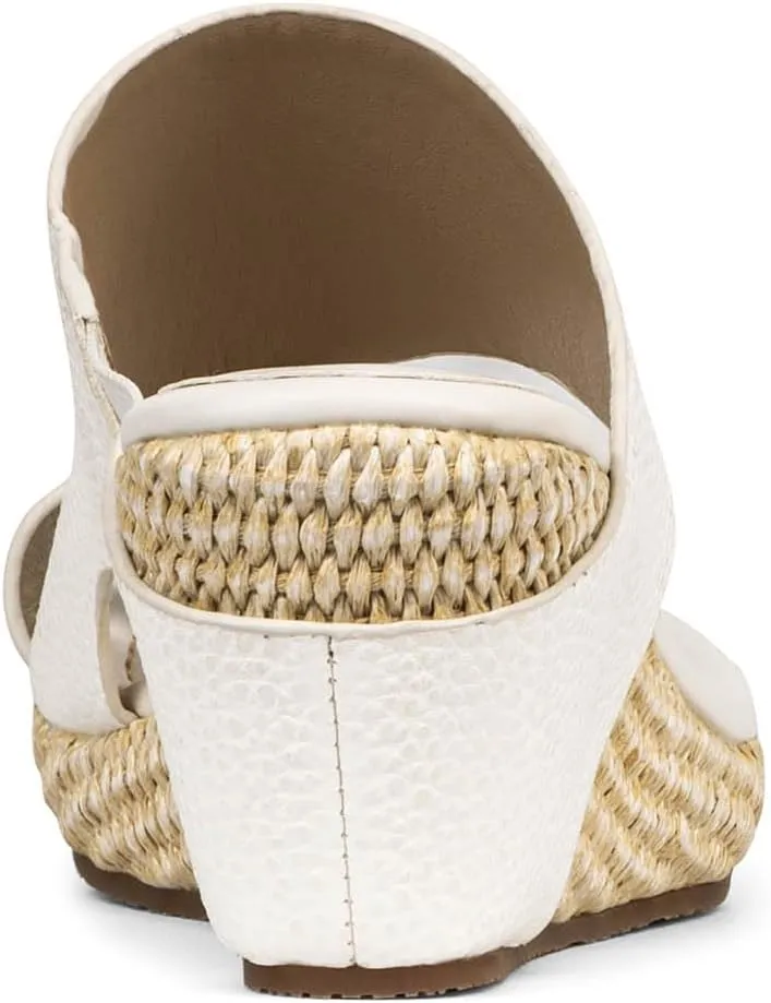 Donald J Pliner Women's Gyer Sandal – Distressed Metallic Leather Upper Wedge