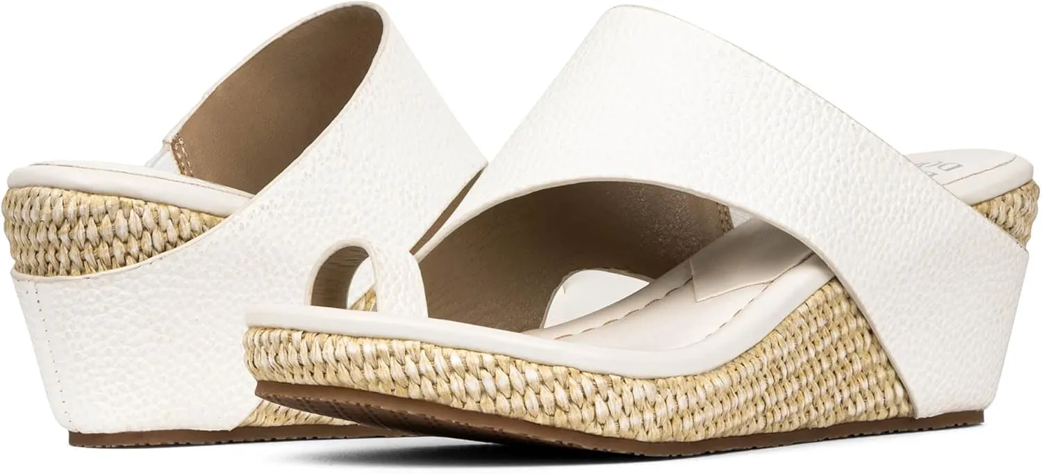 Donald J Pliner Women's Gyer Sandal – Distressed Metallic Leather Upper Wedge