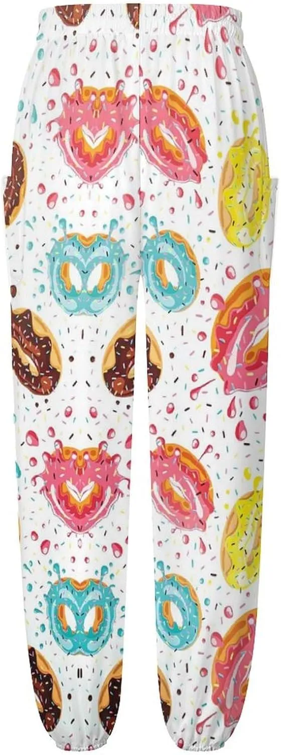 Dount Print Yoga Bloomers Womens Hippie Harem Pant Elephant Pants Elastic Gym Joggers Loose Casual Slacks Sweatpants
