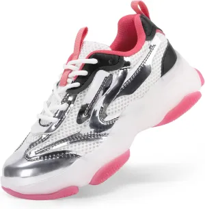 DREAM PAIRS Kids Girls Sneakers Jelly Sole Lace up Shoes Lightweight Walking Shoes for Girls Boys
