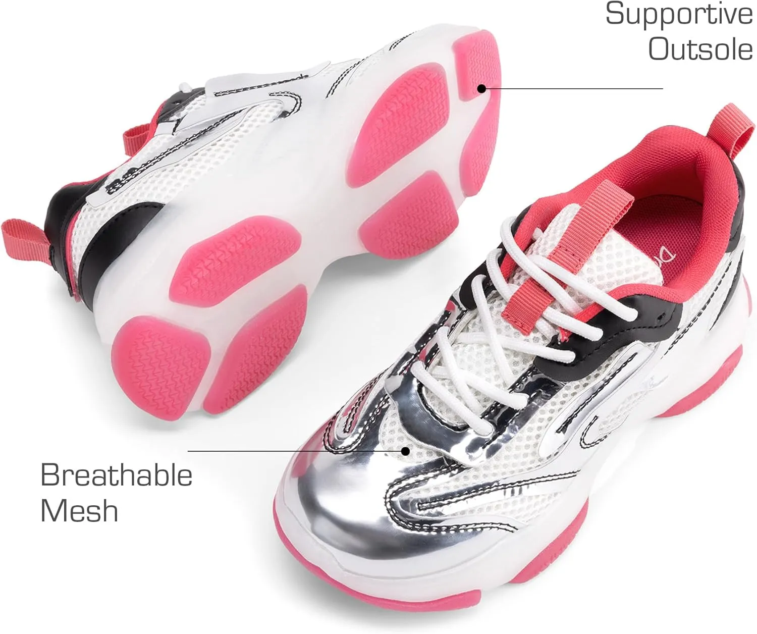 DREAM PAIRS Kids Girls Sneakers Jelly Sole Lace up Shoes Lightweight Walking Shoes for Girls Boys