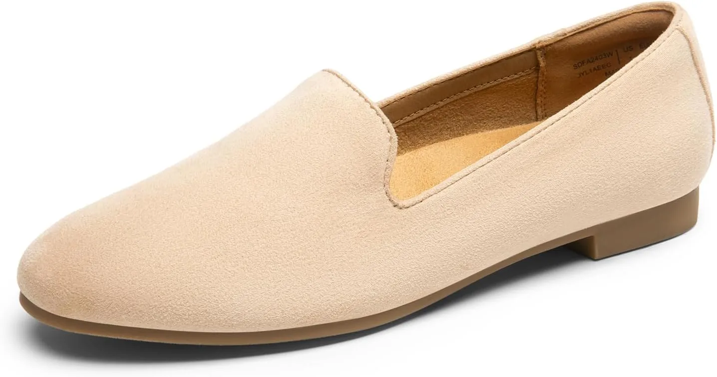 DREAM PAIRS Round Toe Flats for Women Dressy Comfortable, Slip-On Dress Business Casual Office Work Shoes for Women
