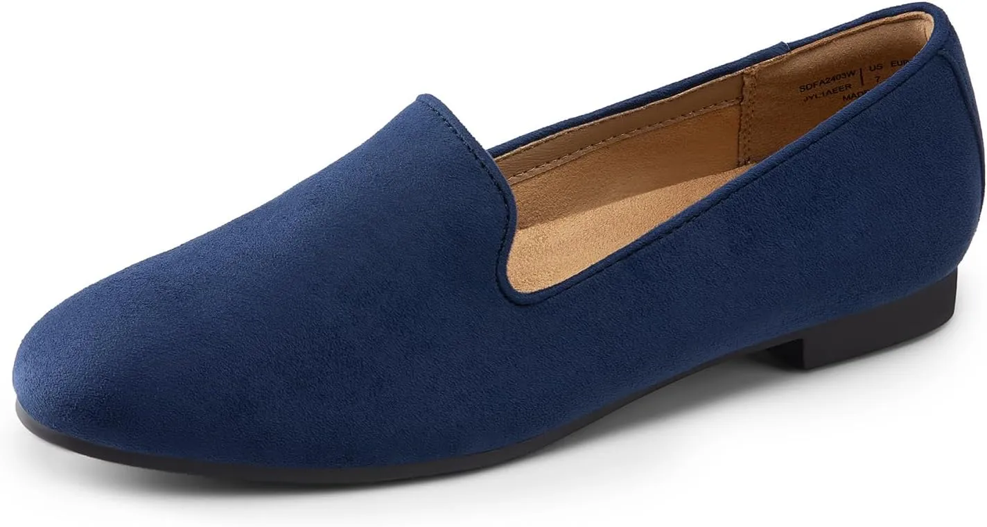 DREAM PAIRS Round Toe Flats for Women Dressy Comfortable, Slip-On Dress Business Casual Office Work Shoes for Women