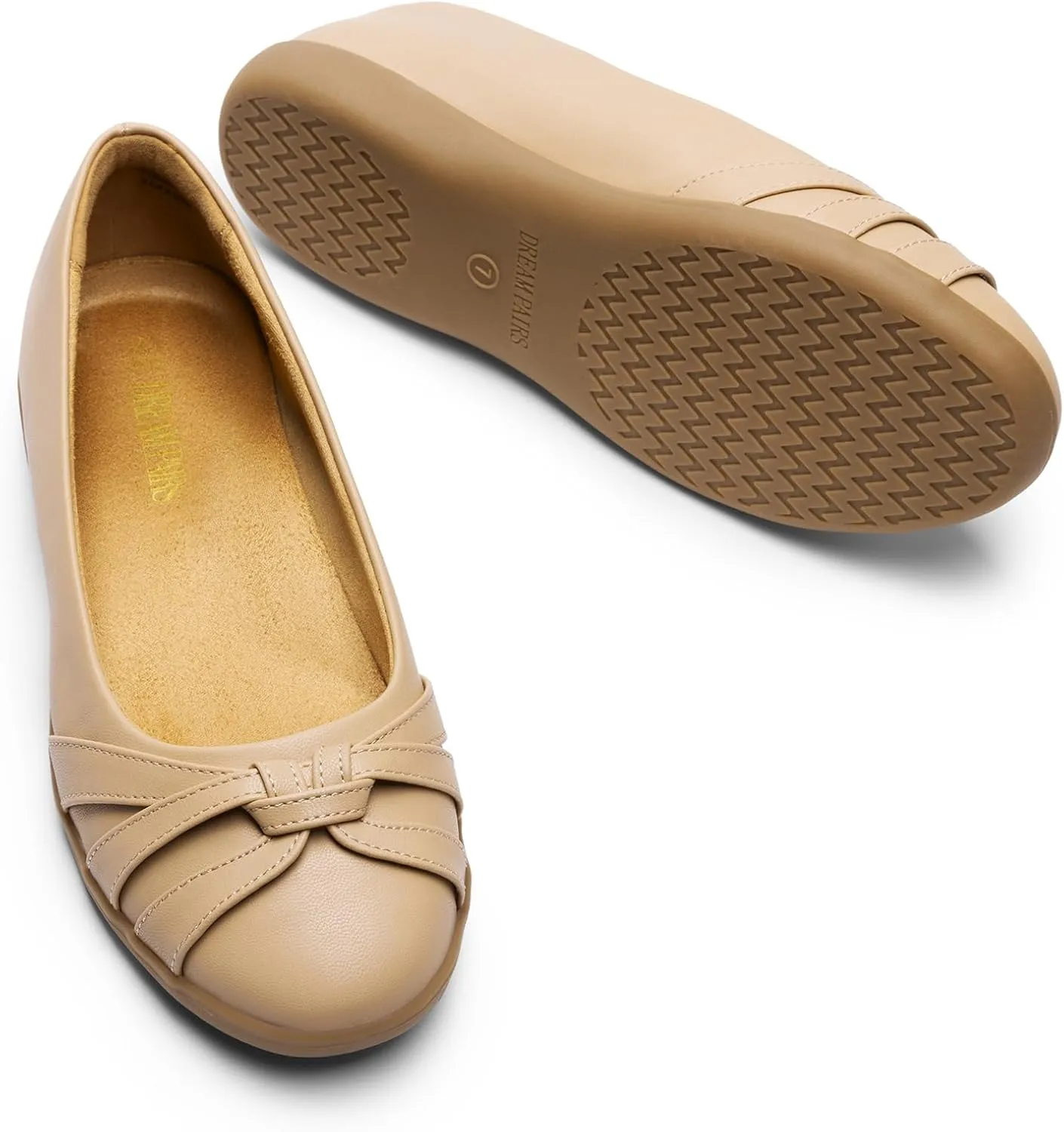 DREAM PAIRS Women’s Ballet Flats, Comfortable Round Toe Slip on Dressy Work Office Shoes with Arch Support