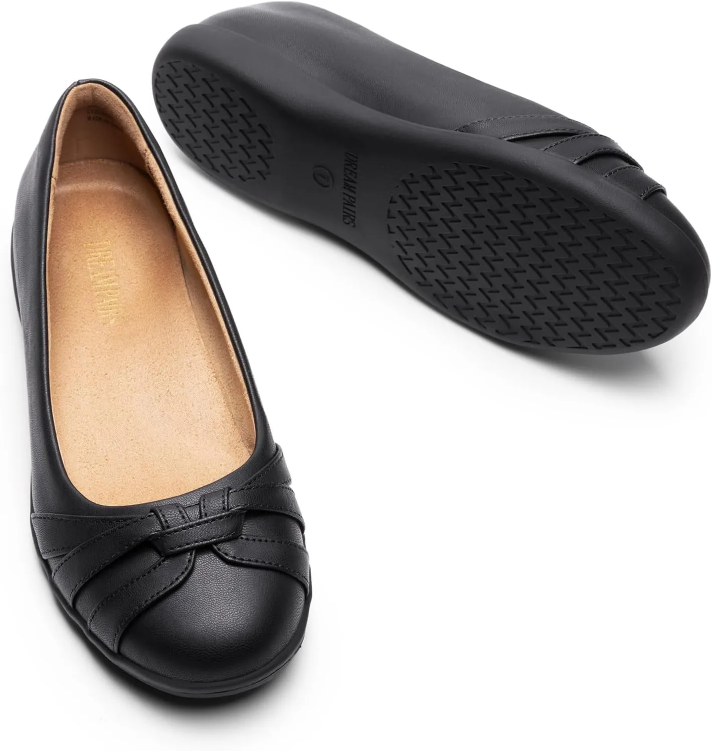 DREAM PAIRS Women’s Ballet Flats, Comfortable Round Toe Slip on Dressy Work Office Shoes with Arch Support
