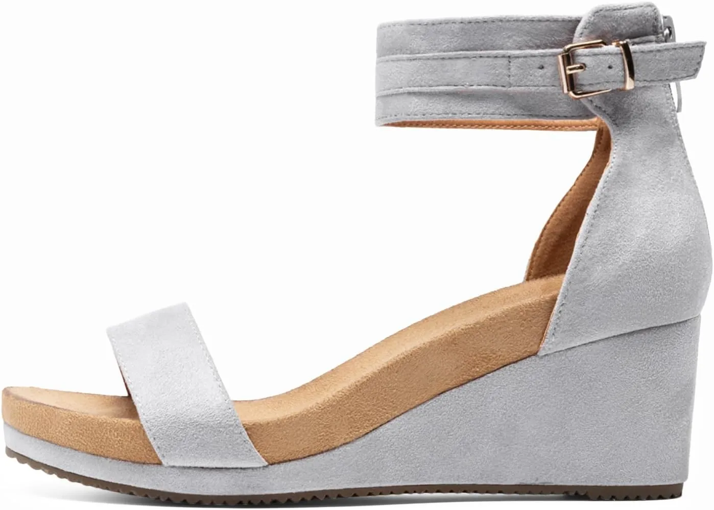 DREAM PAIRS Women's Open Toe Buckle Ankle Strap Platform Wedge Sandals Summer Shoes.