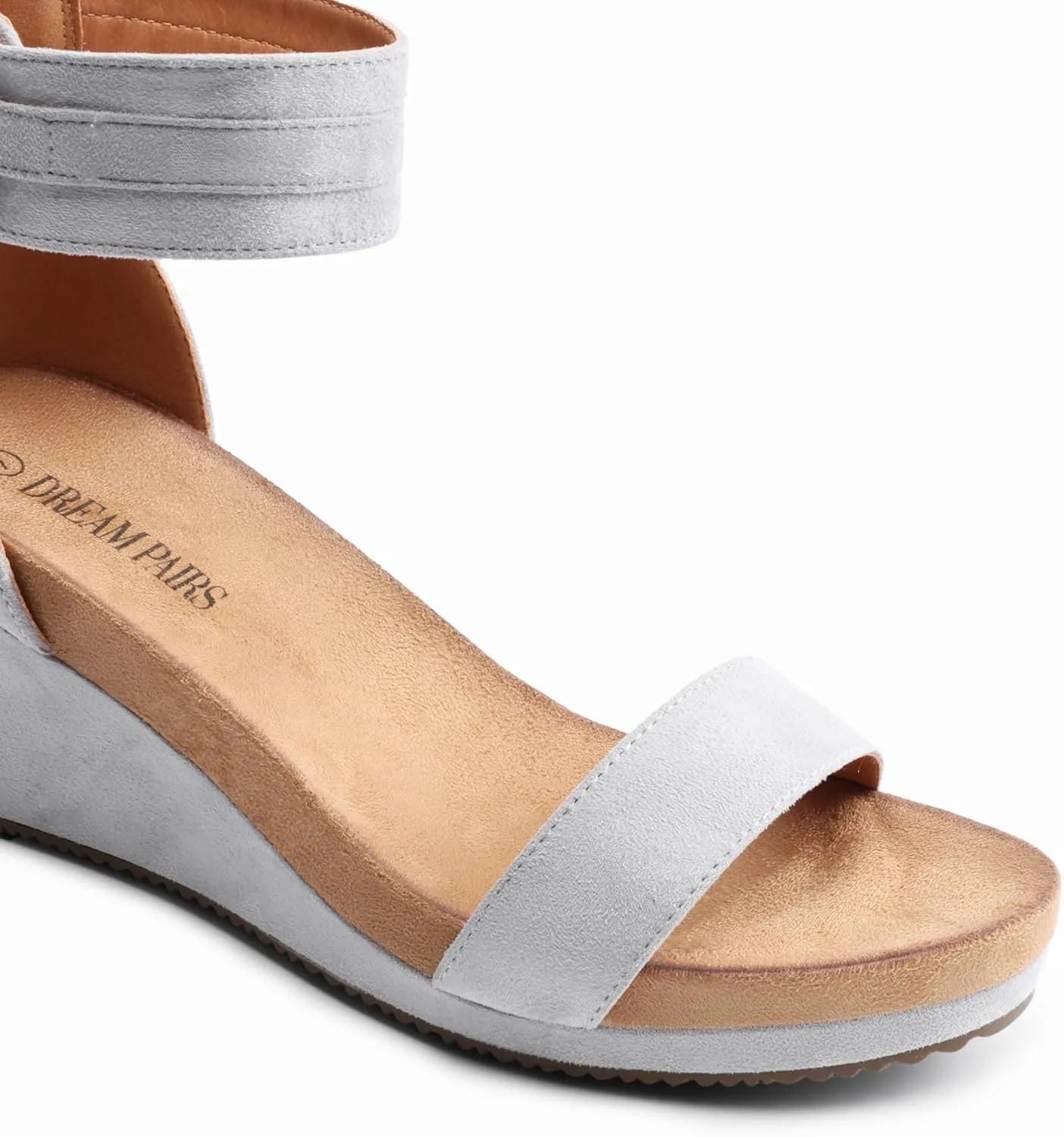 DREAM PAIRS Women's Open Toe Buckle Ankle Strap Platform Wedge Sandals Summer Shoes.