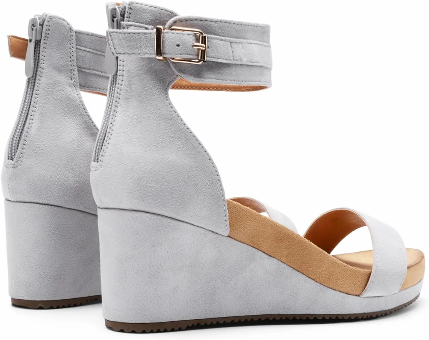 DREAM PAIRS Women's Open Toe Buckle Ankle Strap Platform Wedge Sandals Summer Shoes.