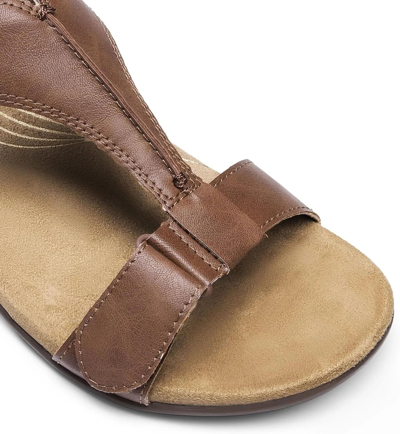 DREAM PAIRS Womens Sandals Arch Support T-Strap Orthopedic Flat Sandals Comfortable Summer Shoes
