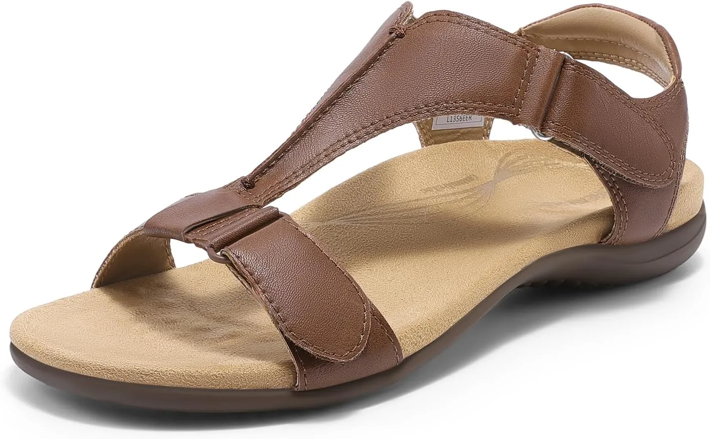 DREAM PAIRS Womens Sandals Arch Support T-Strap Orthopedic Flat Sandals Comfortable Summer Shoes